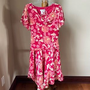 Vintage silk blouse and asymmetrical skirt set, sz 8